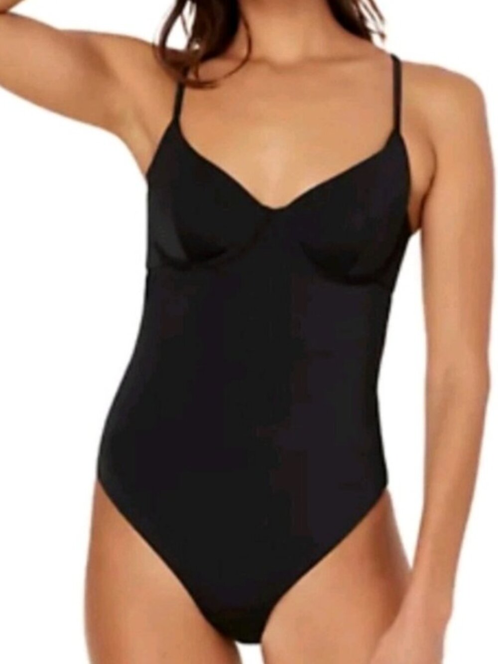 Andie Bermuda One-Piece Swimsuit Black New Medium Tall Beach Classic